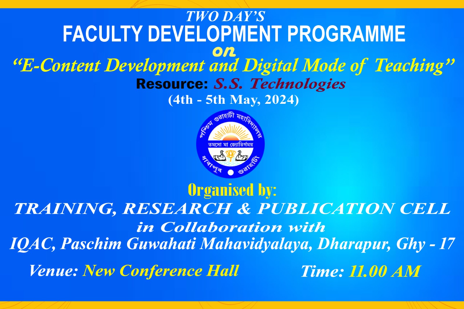 Faculty Development Programme organised by TRPC